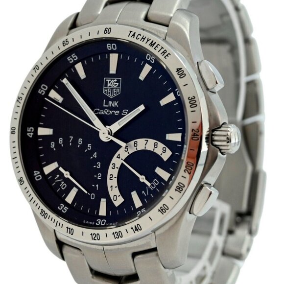 Tag Heuer LINK Men's 41.5mm Calibre S Chronograph Black Dial Watch Ref: CJF7110! - Picture 2 of 10